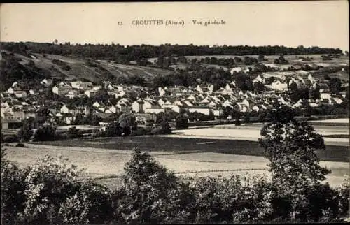 Ak Crouttes Aisne, Vue generale