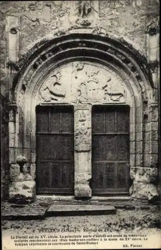 Ak Tréloup Aisne, Portail de l'Eglise