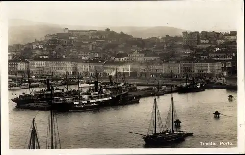 Ak Triest Trieste Friuli Venezia Giulia, Hafen, Panorama, Kuk Marine