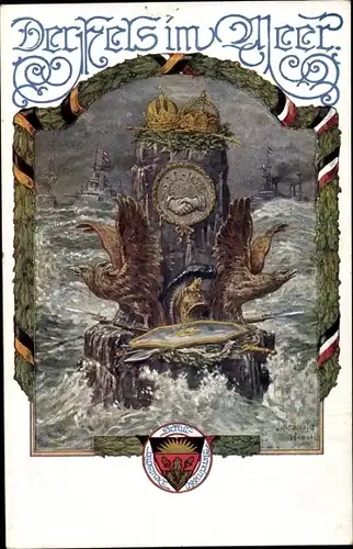 Künstler Ak Kränzle, J., Der Fels im Meer, Deutsche und Österreichische Kriegsmarine, DSV 660