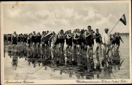 Ak Nordseebad Büsum, Wattenpolonaise, Führer Onkel Pelle