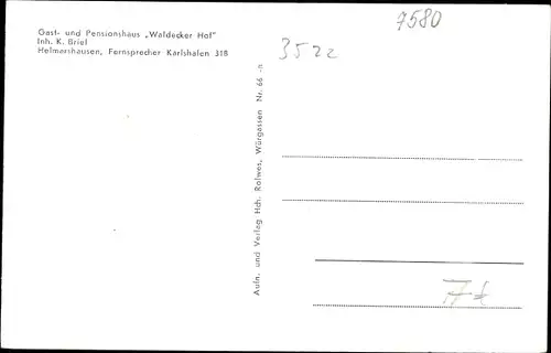 Ak Helmarshausen Bad Karlshafen in Hessen, Gast und Pensionshaus Waldecker Hof