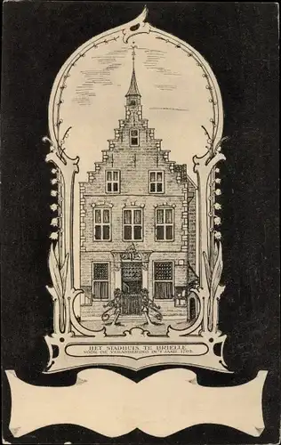 Passepartout Ak Brielle Südholland, Stadhuis