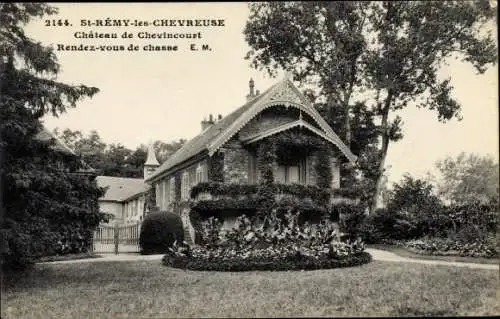 Ak Saint Rémy les Chevreuse Yvelines, Chateau de Chevincourt, rendez vous de chasse