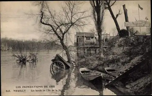 Ak Neuilly sur Seine Hauts de Seine, Les bords de l'ile de la Jati