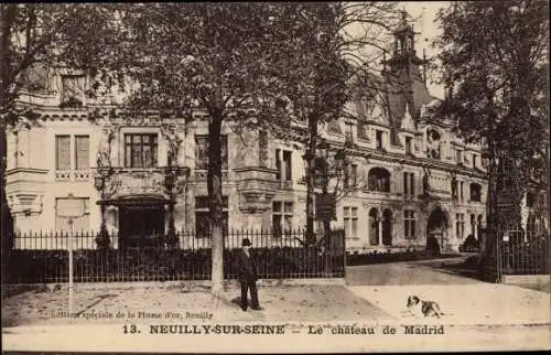 Ak Neuilly sur Seine Hauts de Seine, Le Château de Madrid