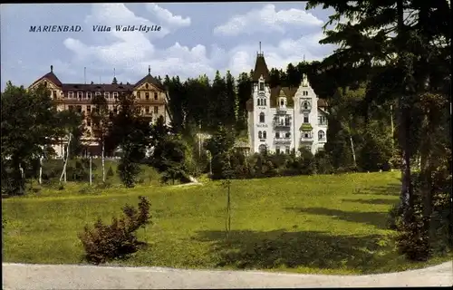 Ak Mariánské Lázně Marienbad Region Karlsbad, Villa Wald Idylle