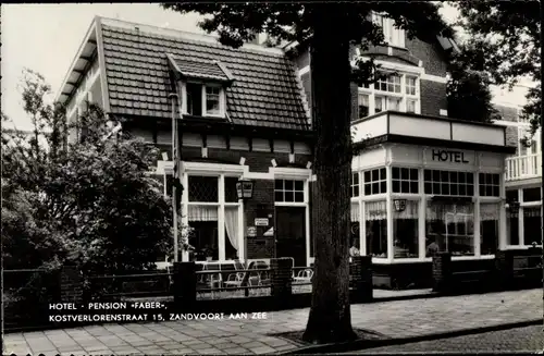 Ak Zandvoort Nordholland Niederlande, Hotel Pension Faber, Kostverlorenstraat 15