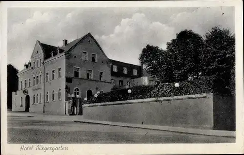 Ak Stollberg im Erzgebirge, Hotel Bürgergarten