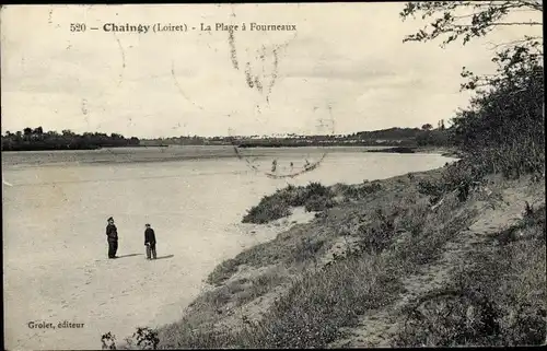 Ak Chaingy Loiret, La Plage a Fourneaux