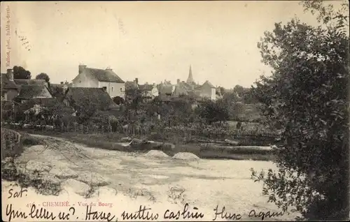 Ak Chemire sur Sarthe Maine et Loire, Vue du Bourg