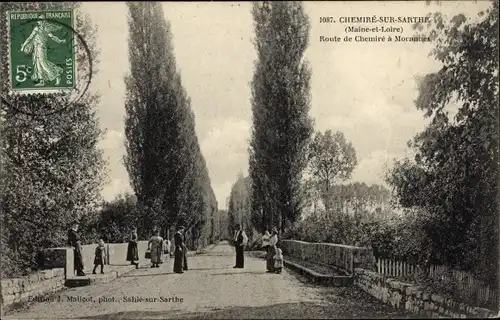 Ak Chemire sur Sarthe Maine et Loire, Route a Morannes