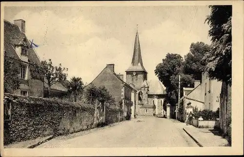 Ak Chemire sur Sarthe Maine et Loire, La Rue de l'Eglise