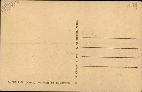 Ak Chemellier Maine et Loire, Route de St Mathurin