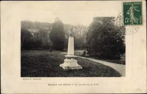 Ak Magny en Vexin Val-d’Oise, Le Jardin de la Ville