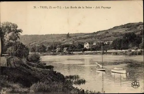 Ak Triel sur Seine Yvelines, Les Bords de la Seine, Joli Paysage