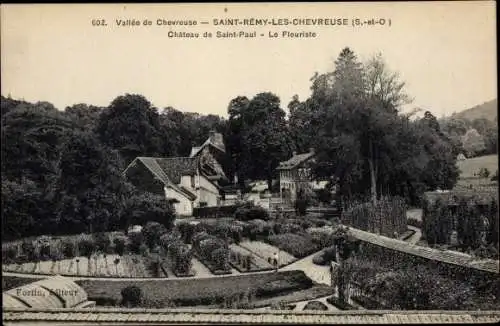 Ak Saint Rémy les Chevreuse Yvelines, Chateau de Saint Paul, le fleuriste