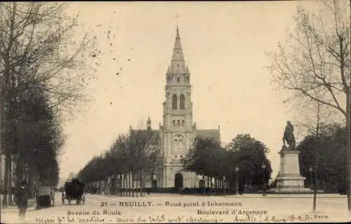 Ak Neuilly sur Seine Hauts de Seine,, Avenue de Roule, Boulevard d'Argenson
