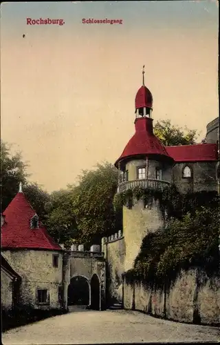 Ak Rochsburg Lunzenau in Sachsen, Schlosseingang