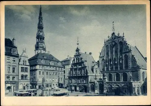 Ak Riga Lettland, Stadtpartie, Rathausplatz