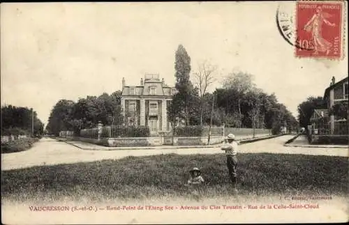 Ak Vaucresson Hauts de Seine, Rond Point de l'Etang See, Avenue du Clos Toutain