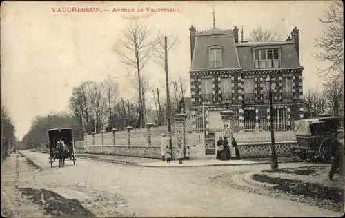 Ak Vaucresson Hauts de Seine, Avenue de Vaucresson, Kutsche