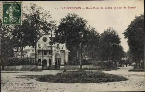 Ak Vaucresson Hauts de Seine, Rond Point du Centre et allee du Butard