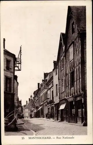 Ak Montrichard Loir et Cher, Rue Nationale