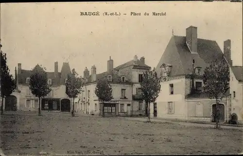 Ak Baugé Maine et Loire, Place du Marche