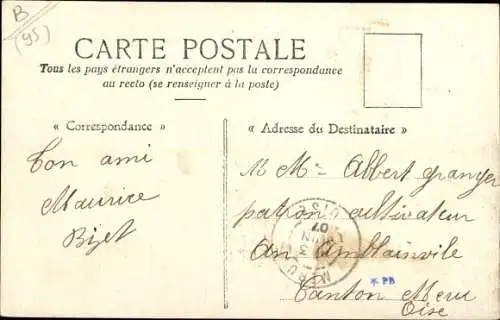 Ak Méry sur Oise Val d’Oise, Le Chateau, l'Eglise