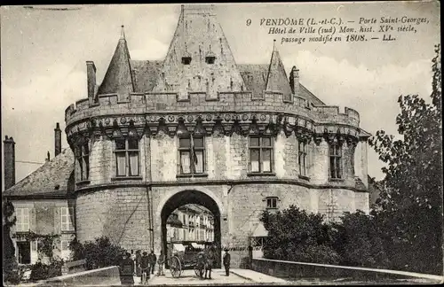 Ak Vendôme Loir et Cher, Hotel de Ville, Porte Saint Georges