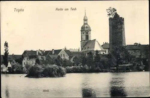 Ak Triptis in Thüringen, Teichpartie