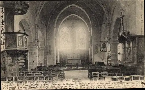 Ak Trappes Yvelines, L'interieur de l'Eglise