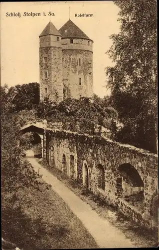 Ak Stolpen in Sachsen, Schloss, Coselturm