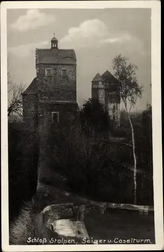 Ak Stolpen in Sachsen, Schloss, Coselturm, Seigerturm