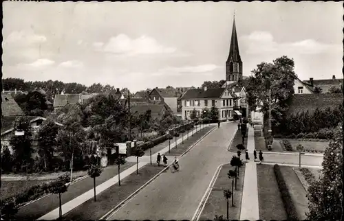 Ak Werne im Kreis Unna, Steinstraße mit Pfarrkirche