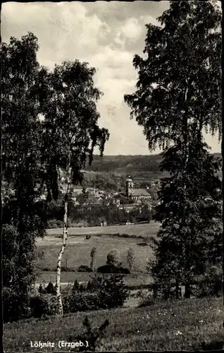 Ak Lößnitz im Erzgebirge, Teilansicht, Durchblick