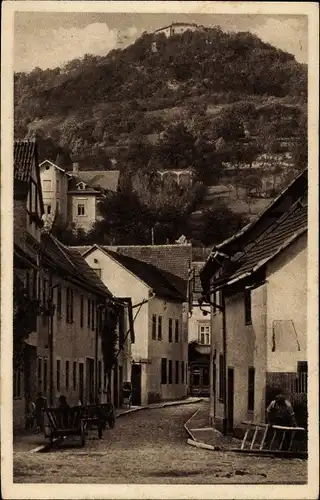 Ak Bad Blankenburg in Thüringen, Brauhausgasse mit Greifenstein