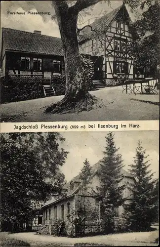 Ak Plessenburg Ilsenburg am Nordharz, Forsthaus, Jagdschloss