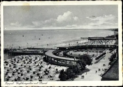 Ak Sopot Gdańsk Zoppot Danzig, Promenade mit Strand