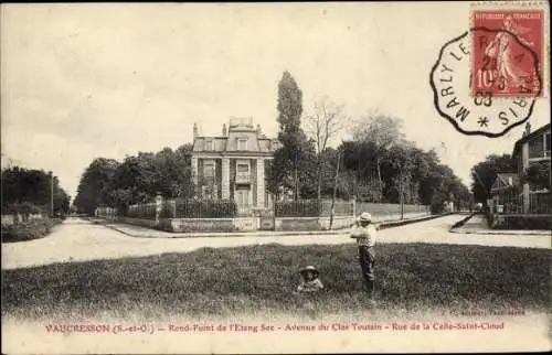 Ak Vaucresson Hauts de Seine, Rond Point de l'Etang Sec, Avenue du Clos Toutain