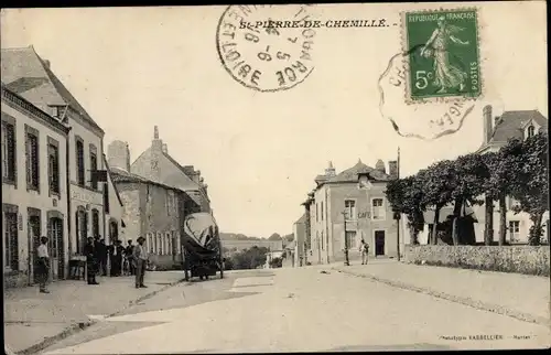 Ak Chemillé Maine et Loire, Straßenpartie