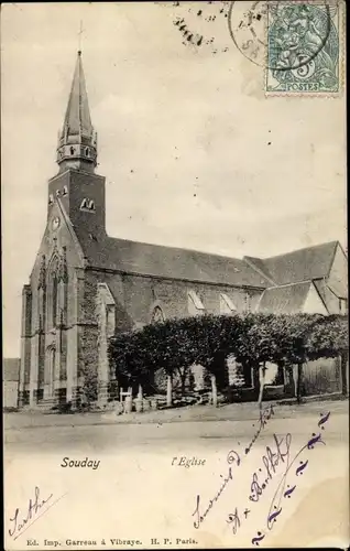 Ak Souday Loir et Cher, Eglise