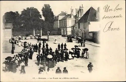 Ak Brienon Yonne, La Place de l'Hotel de Ville