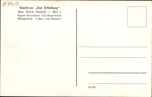 Ak Teichwolframsdorf Thüringen, Badeteich, Gasthaus zur Erholung