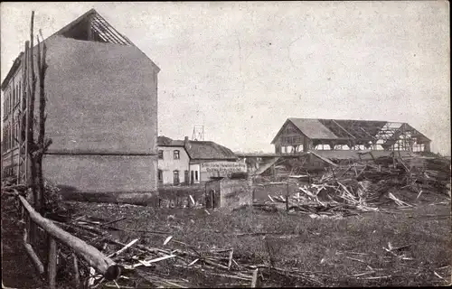 Ak Chemnitz in Sachsen, Schlesische Nutzholzhandlung Grau und Heidel, Sturmkatastrophe 1916