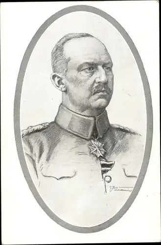 Künstler Ak Porträt Generalleutnant von Ludendorff