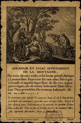 Künstler Ak Abraham et Isaac approchent de la montagne