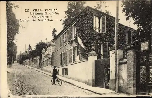 Ak Sèvres Ville d Avray Hauts de Seine, L'Avenue Gambetta, Les Jardies, Maison de Gambetta