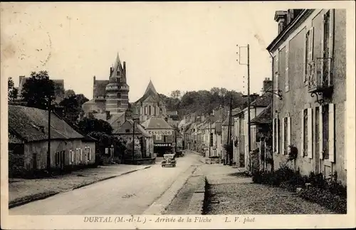 Ak Durtal Maine et Loire, Arrivee de la Fleche